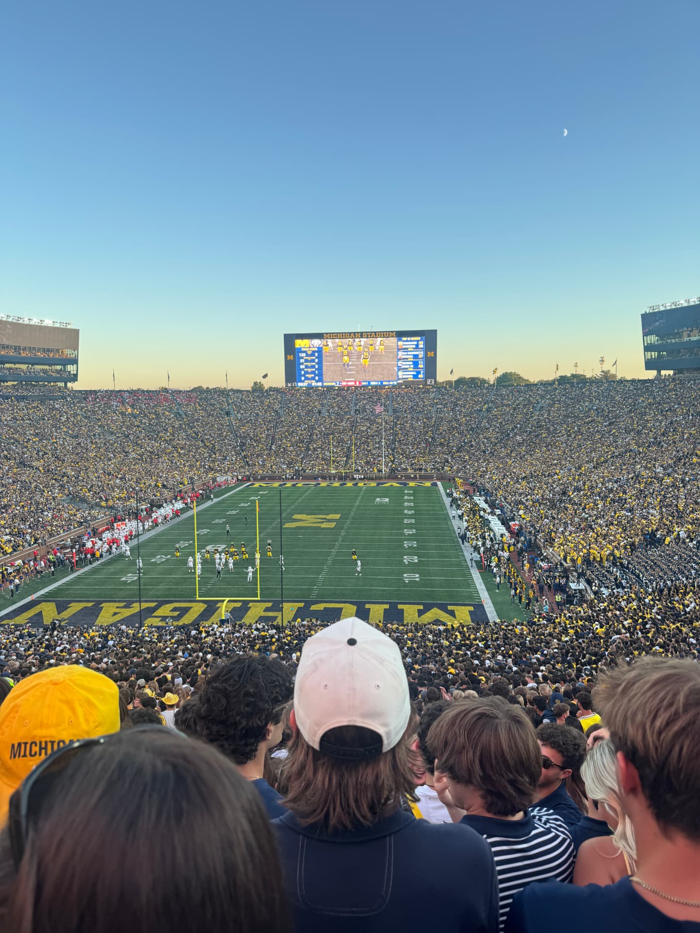 Michigan Stadium on a fall game day, seen from the stands