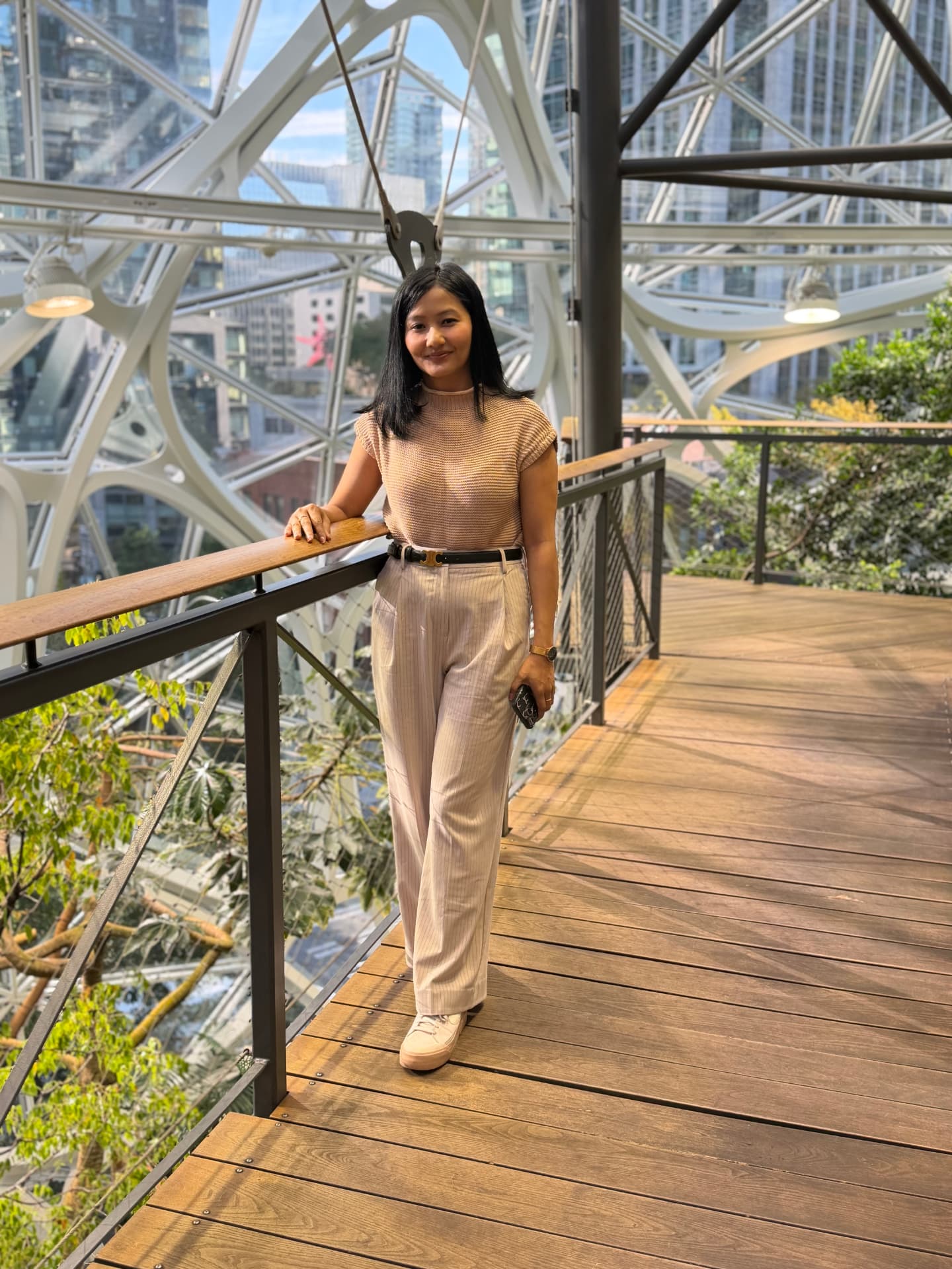 Rachel at the Amazon Spheres in Seattle